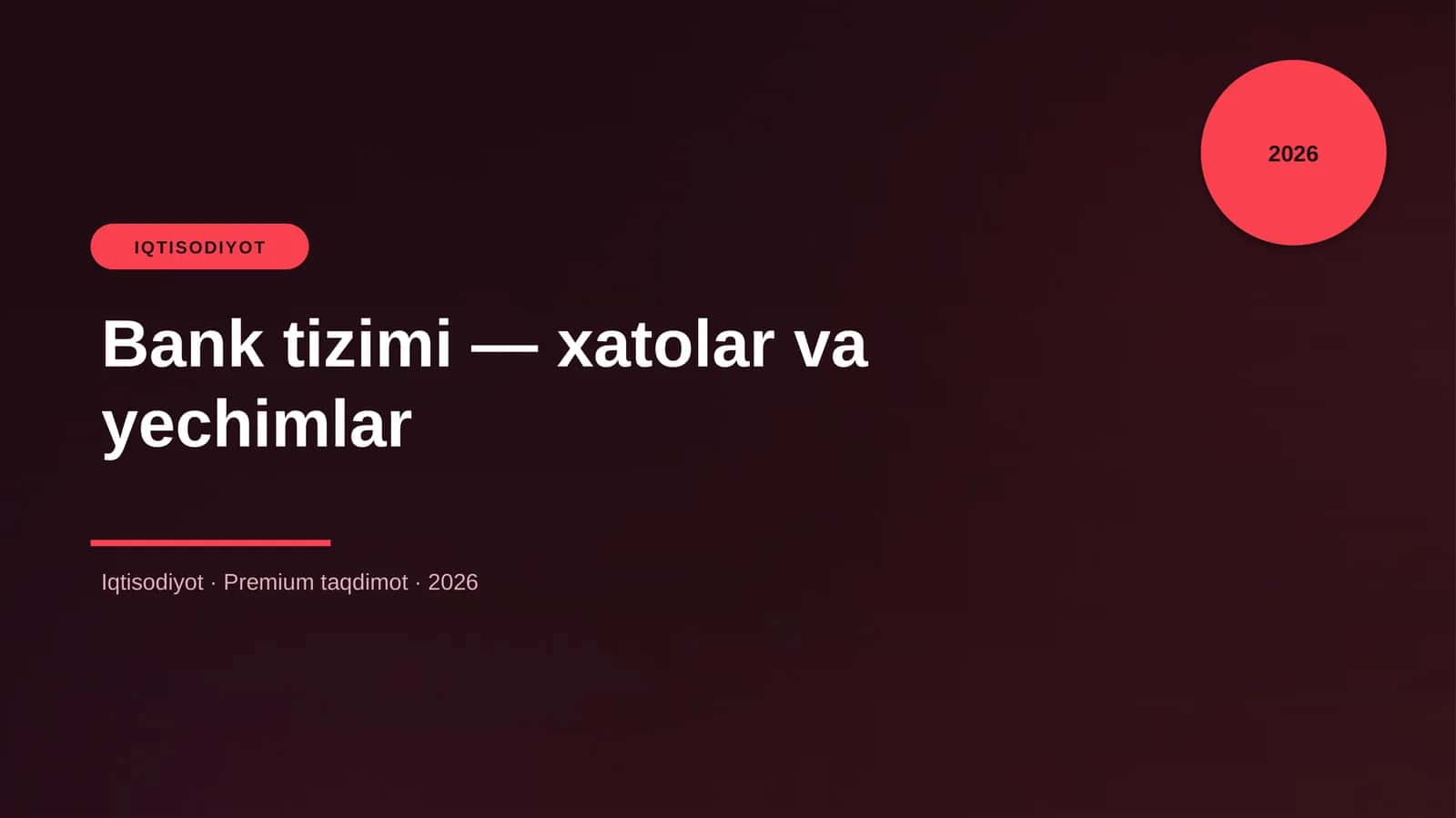 Bank tizimi — xatolar va yechimlar