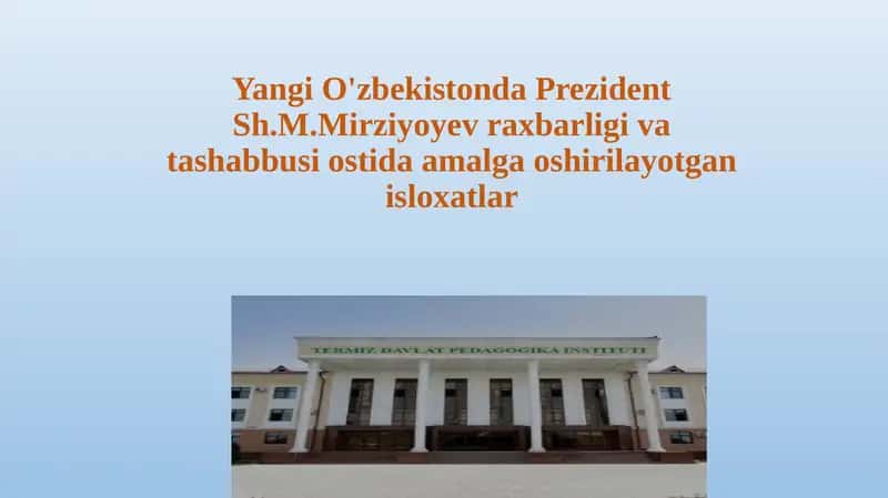 Yangi O'zbekiston Strategiyasi