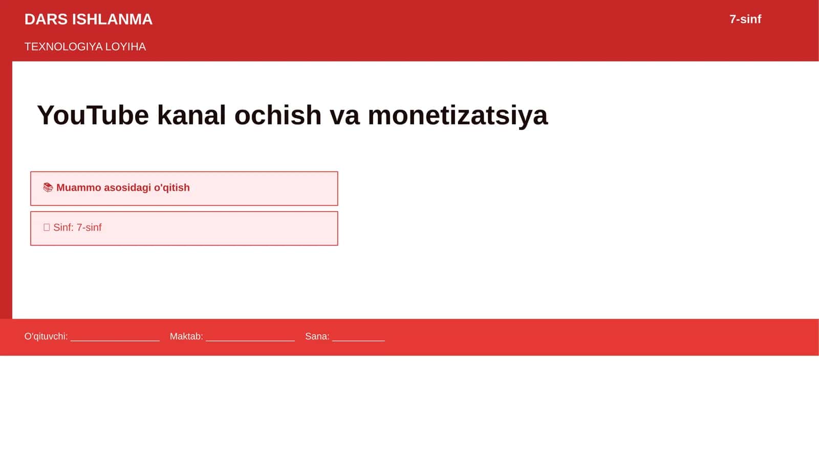 TEXNOLOGIYA LOYIHA