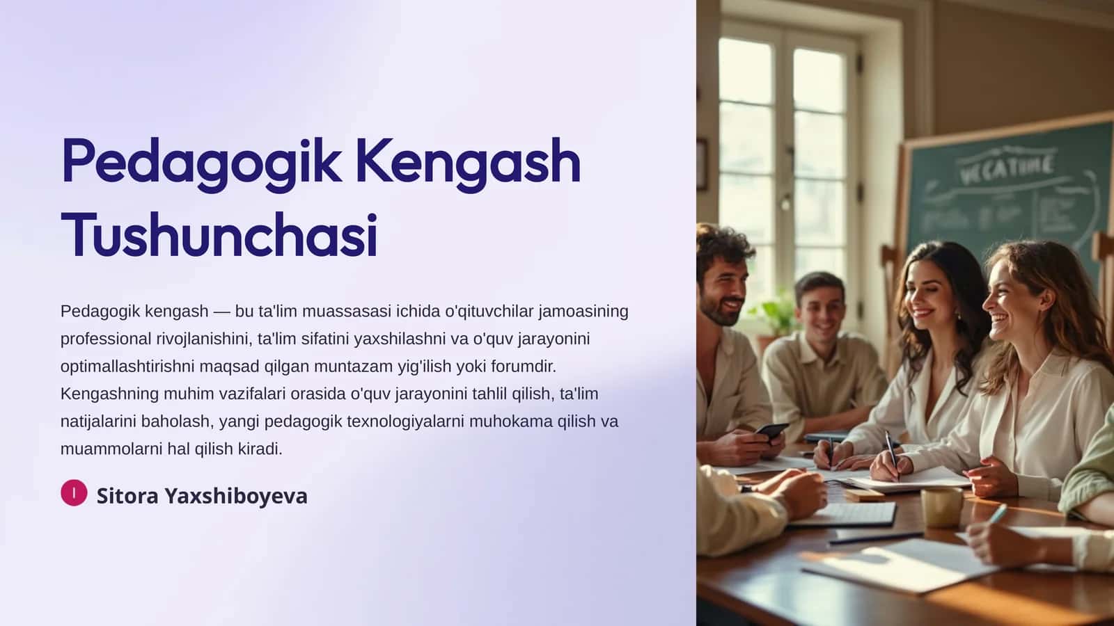 Pedagogik Kengash Tushunchasi