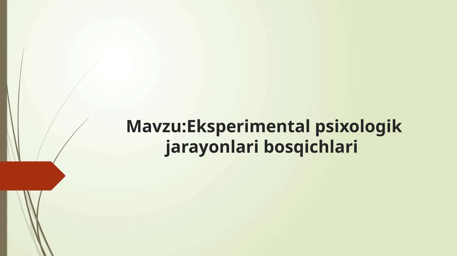 Eksperimental psixologik jarayonlari bosqichlari