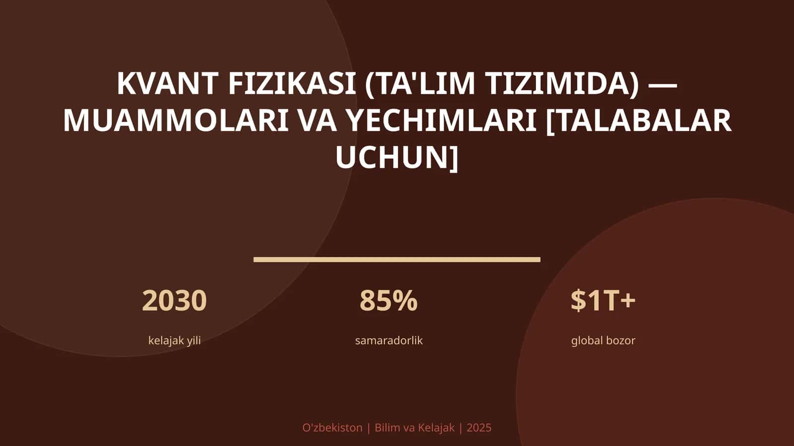 Kvant fizikasi (ta'lim tizimida) — muammolari va yechimlari [talabalar uchun]