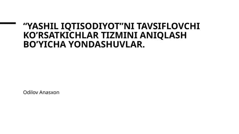Yashil iqtisodiyot