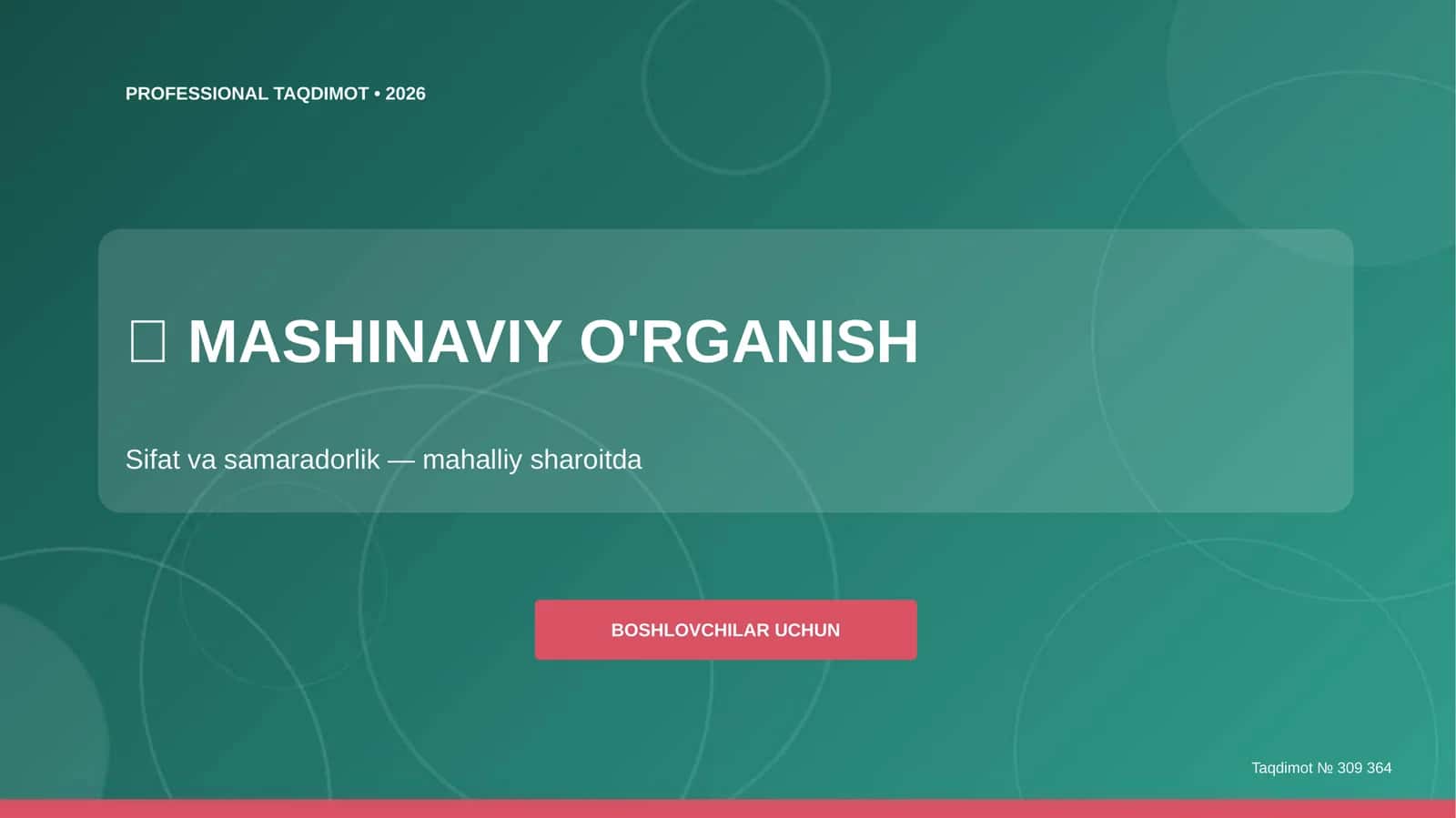 MASHINAVIY O'RGANISH