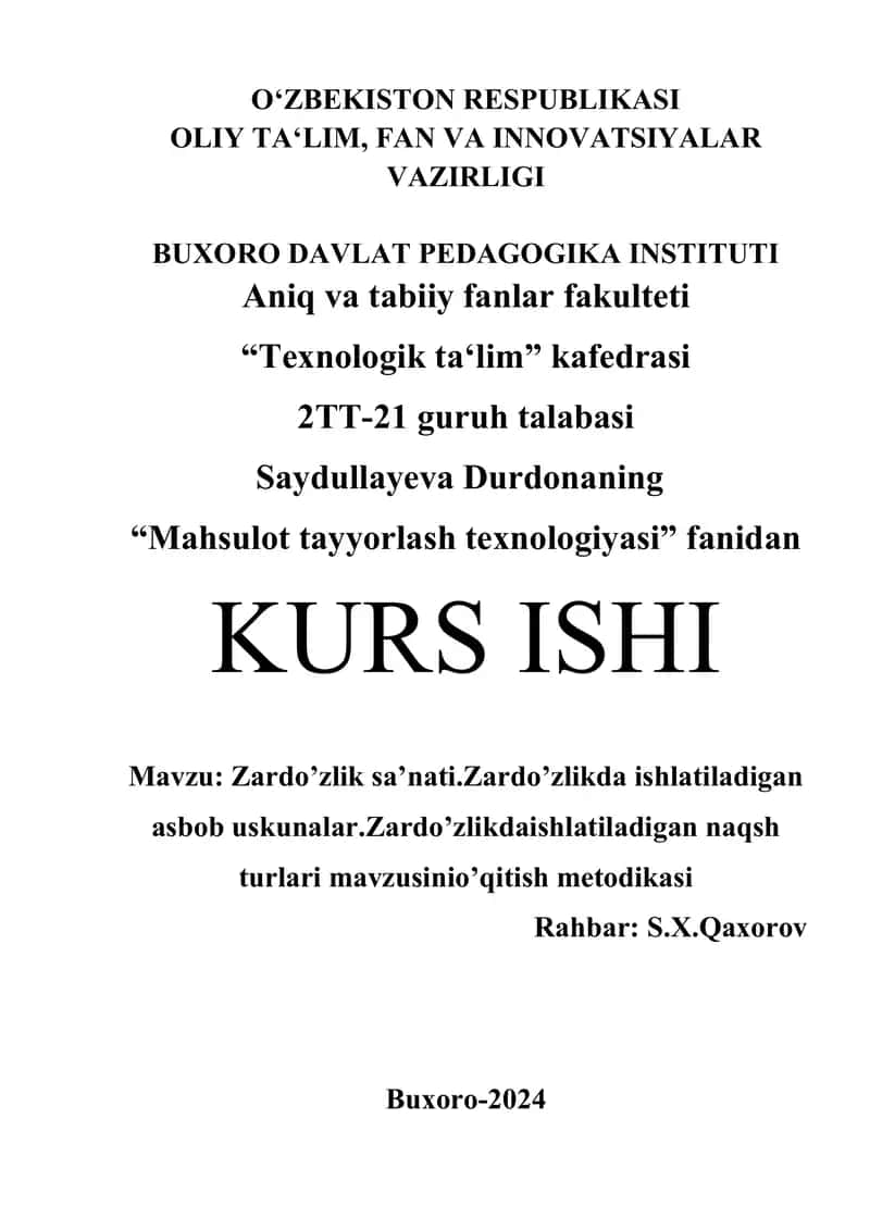 Zardo’zlik sa’nati