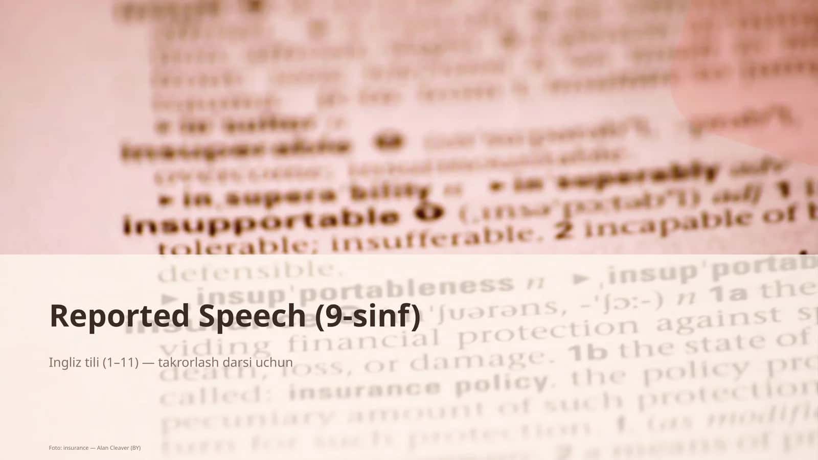 Reported Speech (9-sinf)