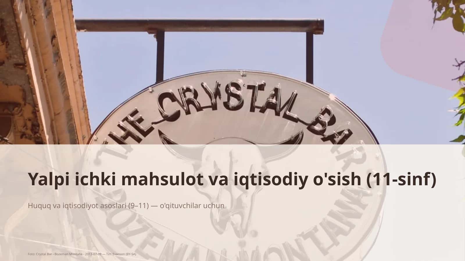 Yalpi ichki mahsulot va iqtisodiy o'sish (11-sinf)