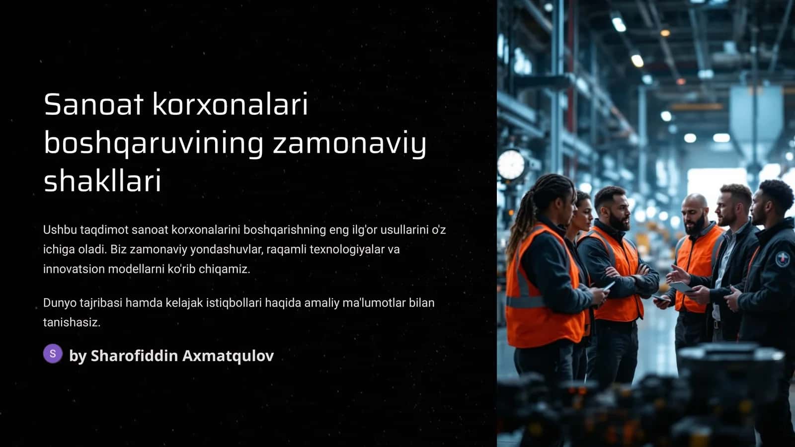 Sanoat korxonalari boshqaruvining zamonaviy shakllari