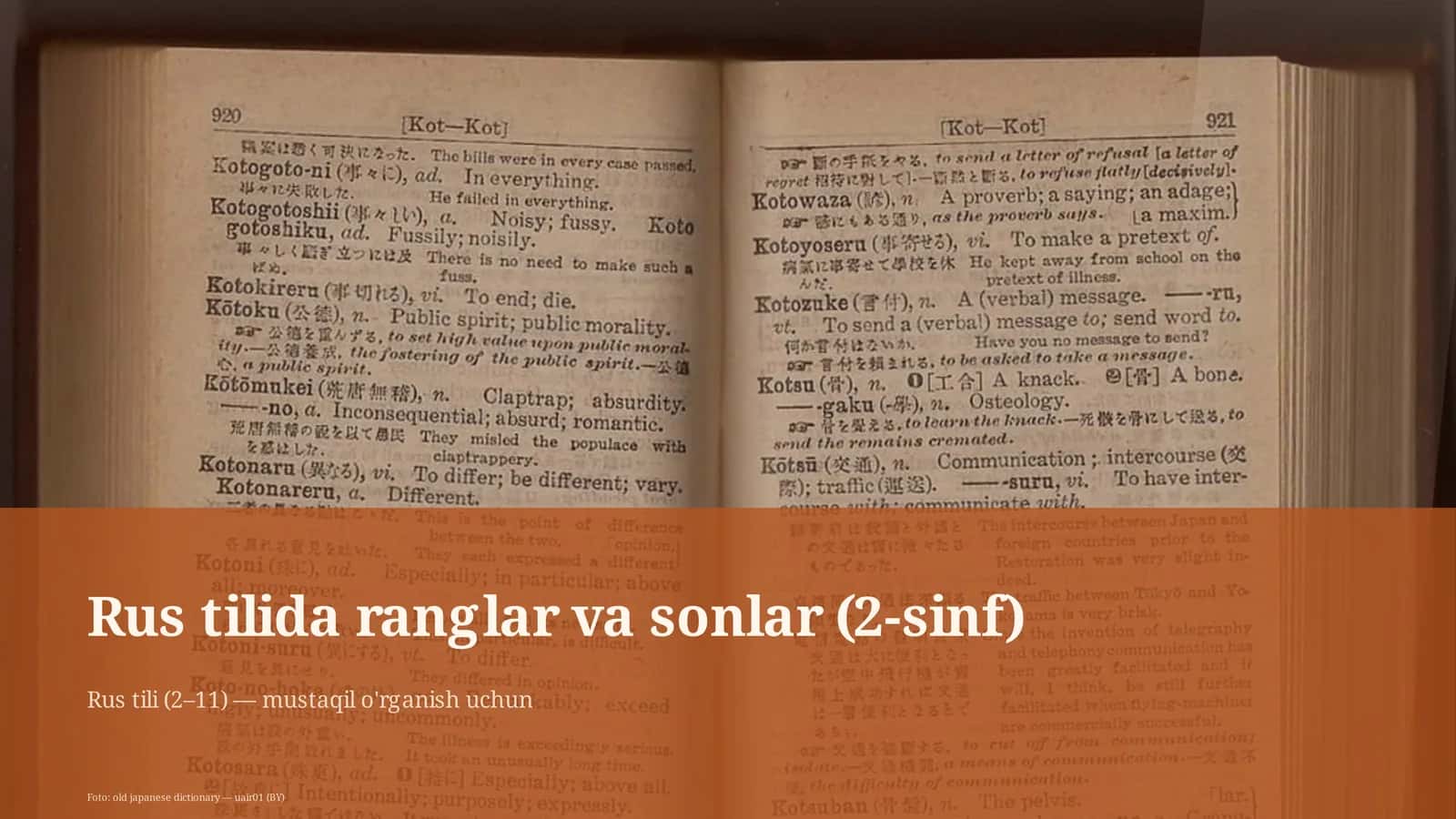 Rus tilida ranglar va sonlar (2-sinf)