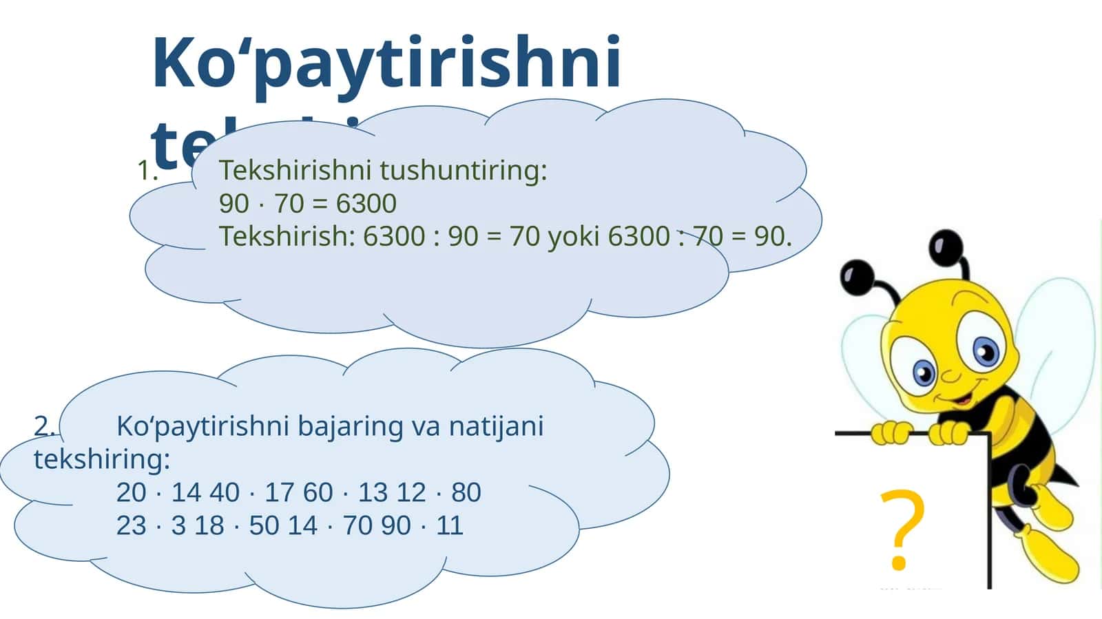 Ko‘paytirishnitekshirish