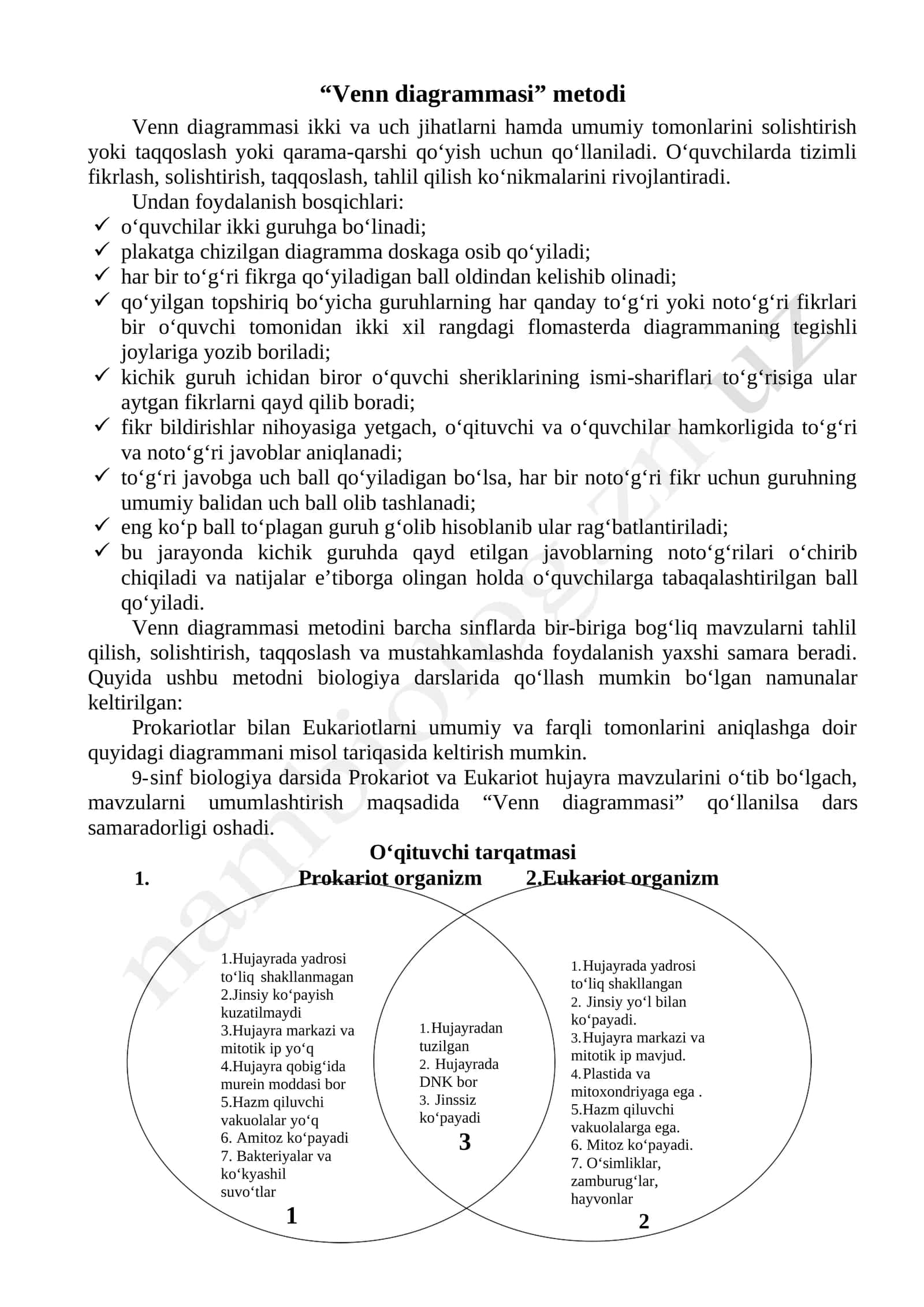 Venn diagrammasi metodi