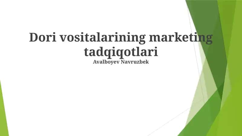 Dori vositalarining marketing tadqiqotlari