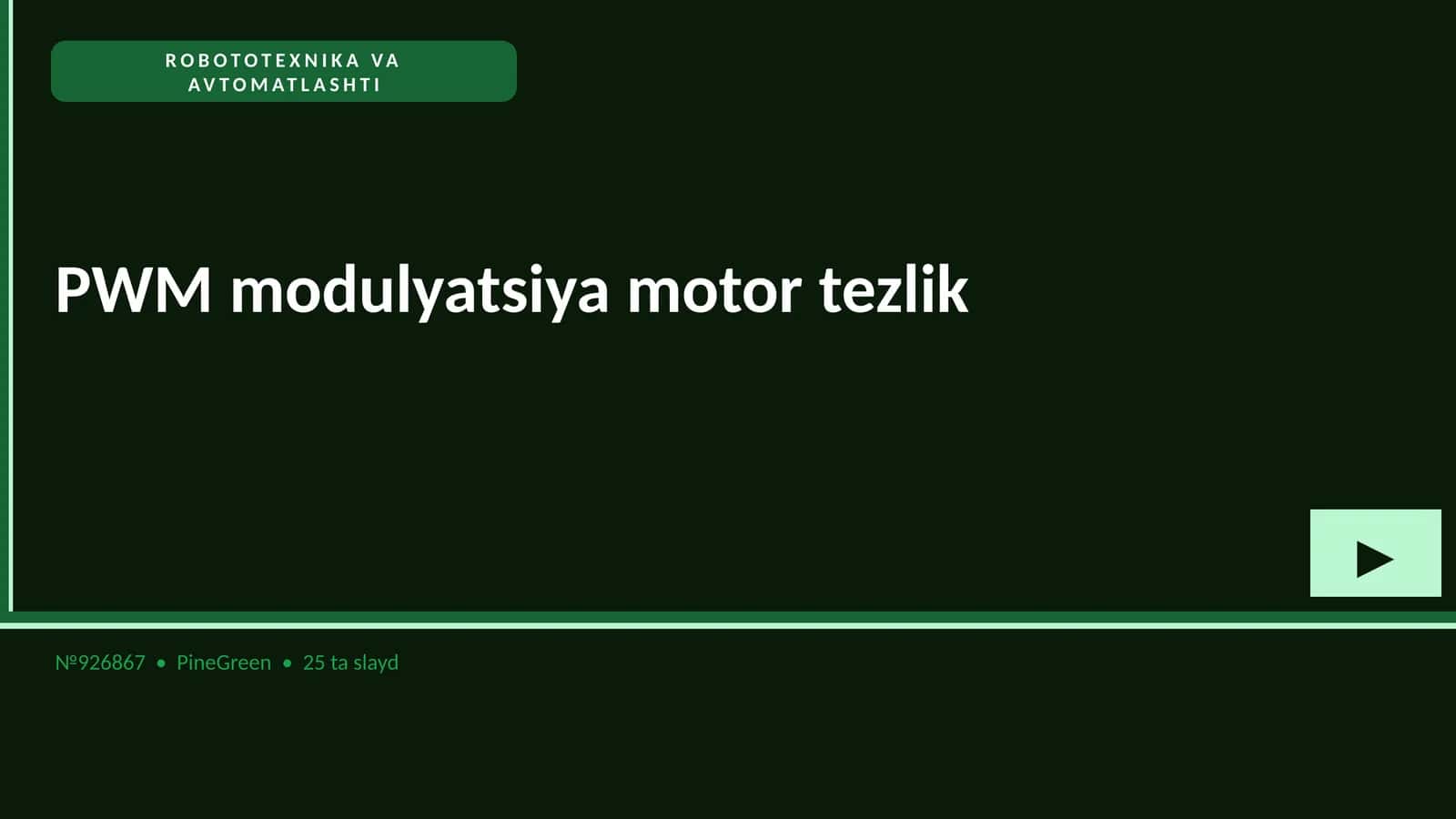 PWM modulyatsiya motor tezlik