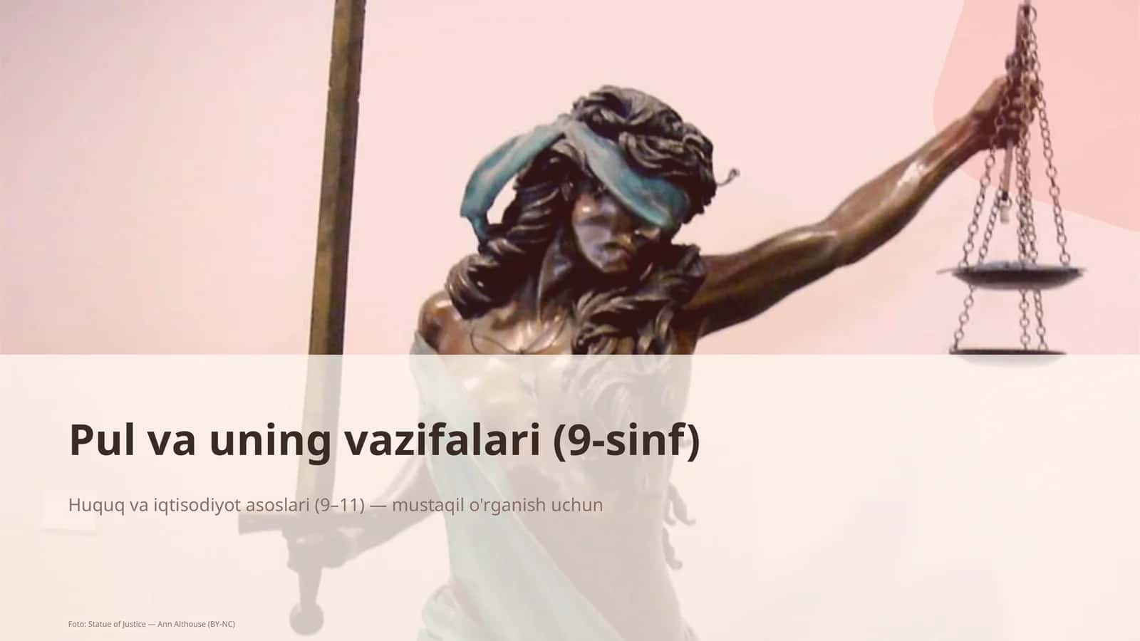 Pul va uning vazifalari (9-sinf)