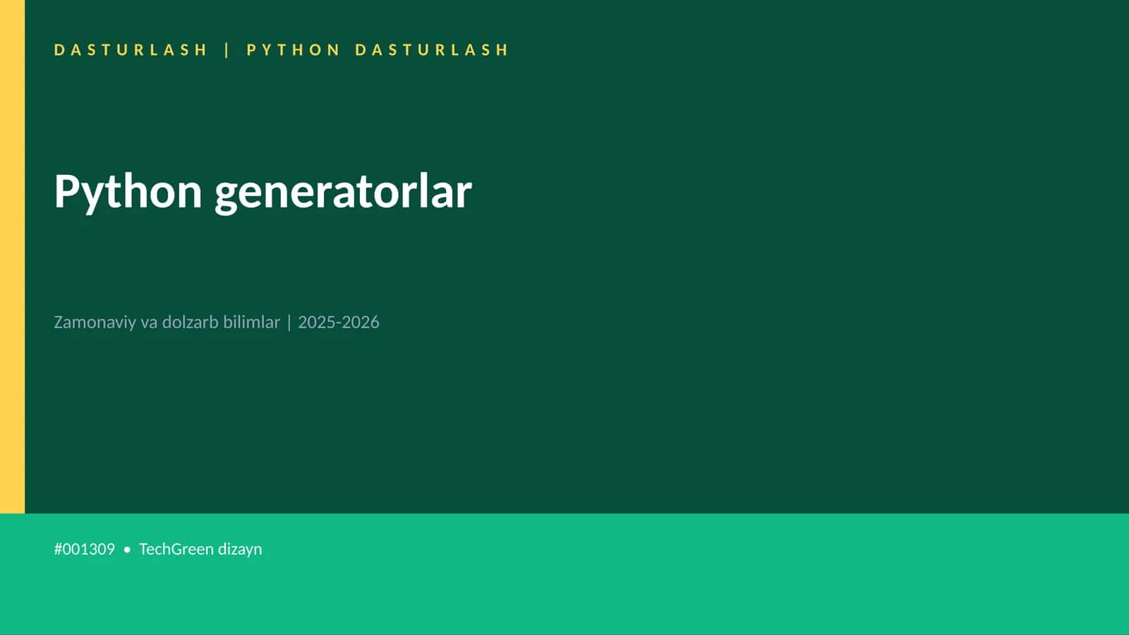 Python generatorlar