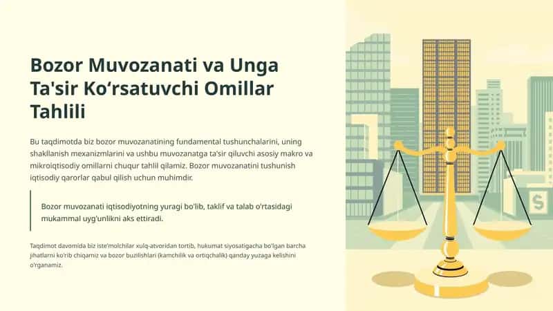 Bozor Muvozanati va Unga Ta'sir Koʻrsatuvchi Omillar Tahlili