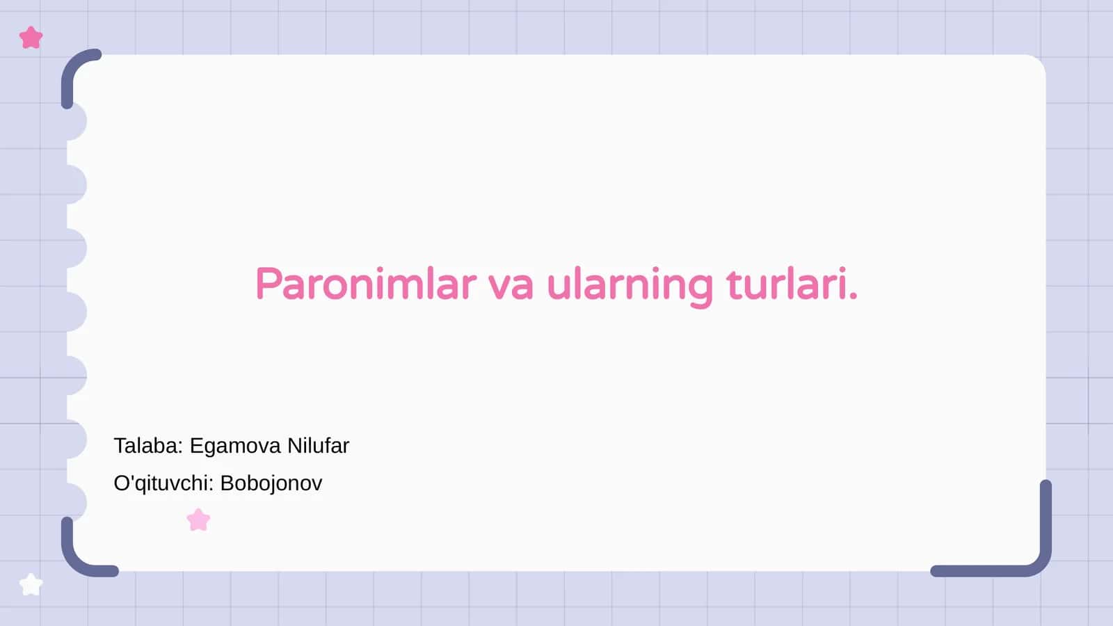 Paronimlar va ularning turlari