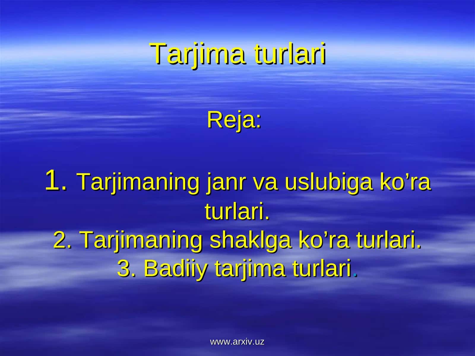Tarjima turlari