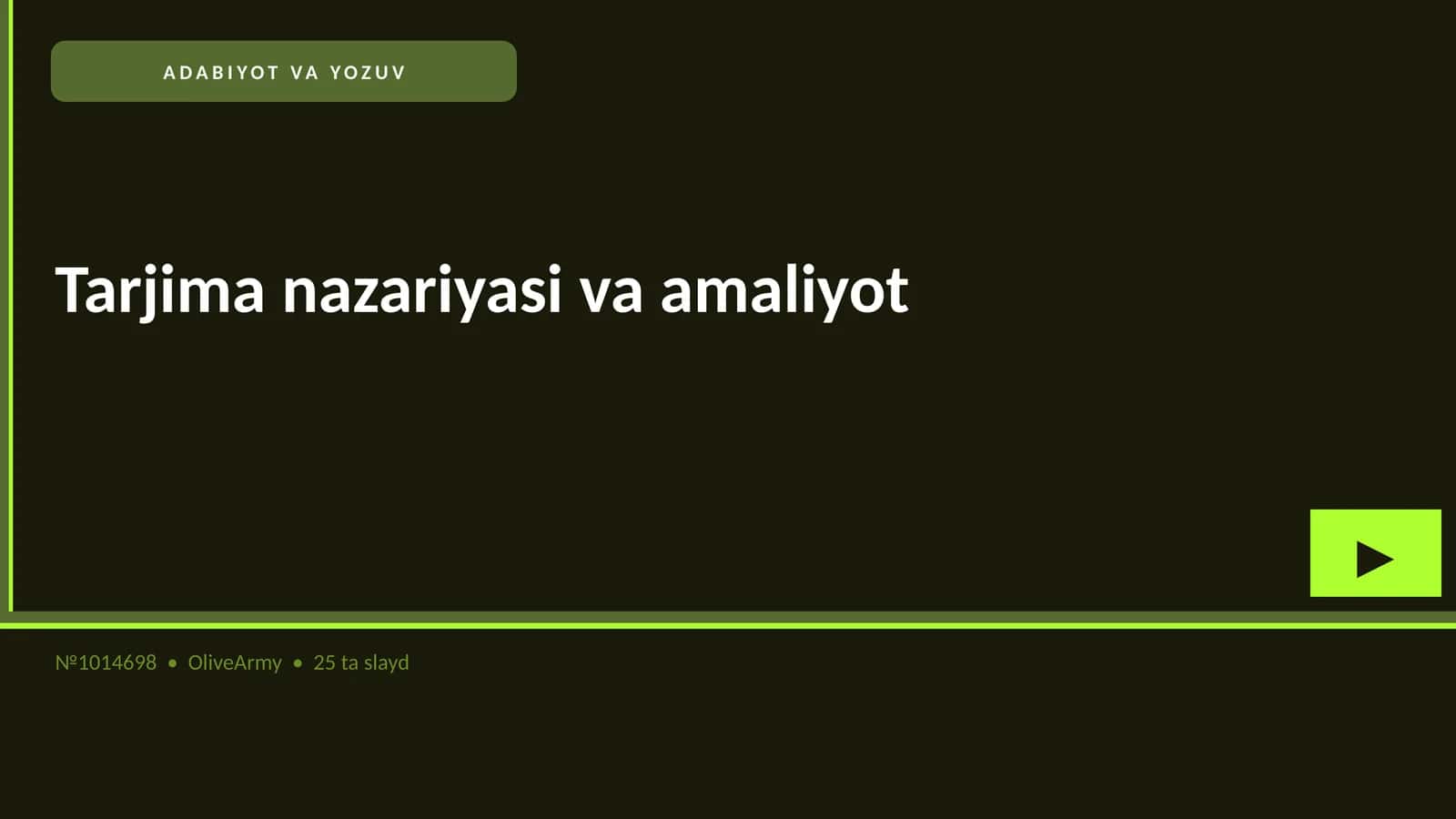 Tarjima nazariyasi va amaliyot