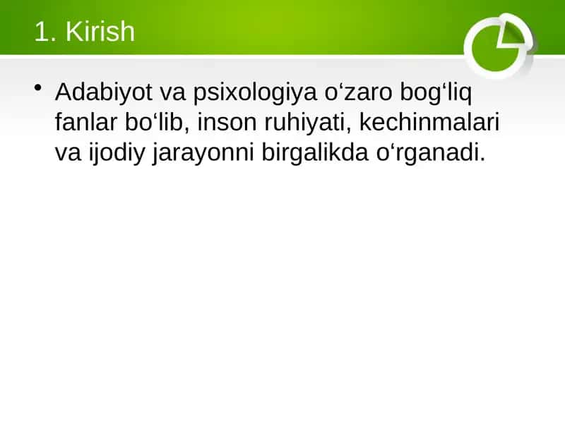 Adabiyot va Psixologiya