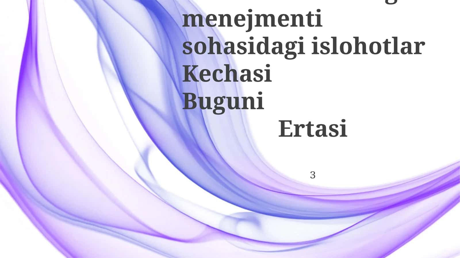 Mali davlatning menejmenti sohasidagi islohotlar