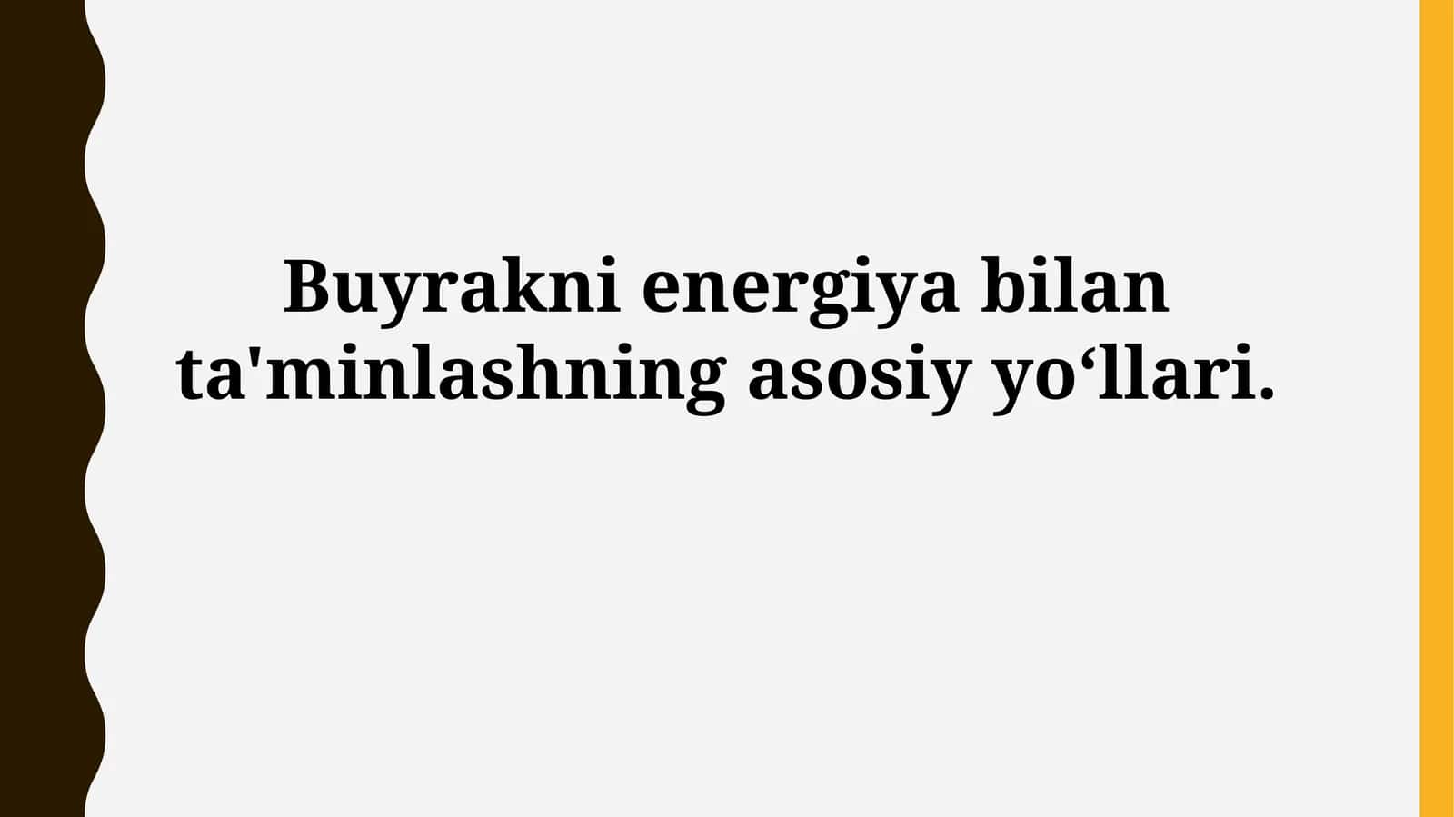 Buyrakni energiya bilan ta'minlashning asosiy yo'llari