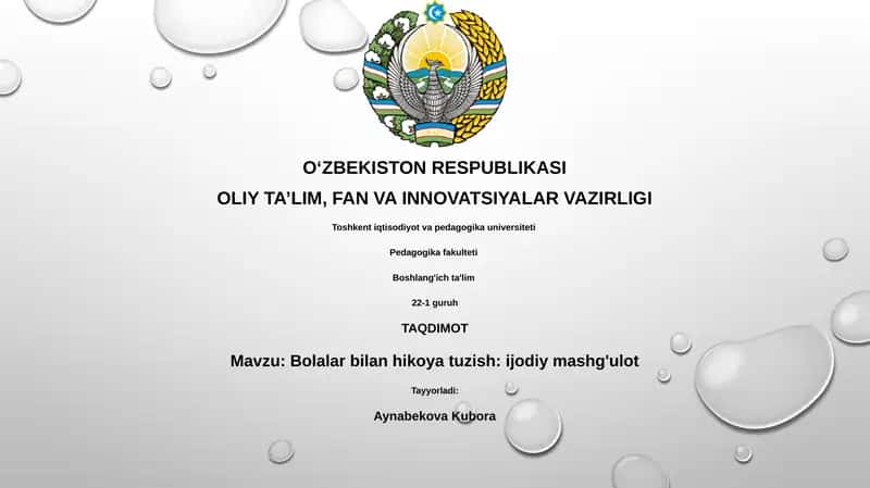 Bolalar bilan hikoya tuzish: ijodiy mashg'ulot