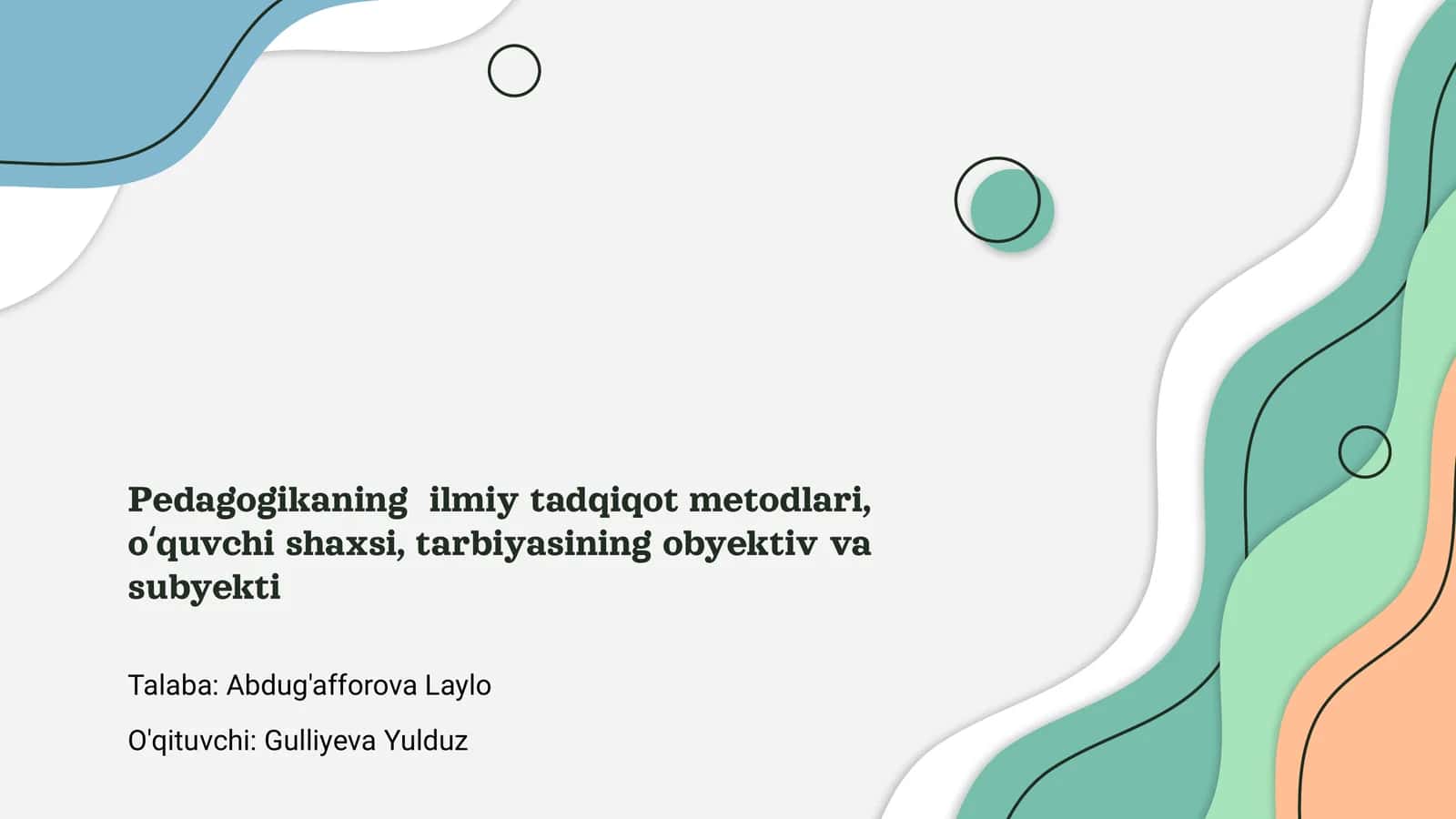 Pedagogikaning ilmiy tadqiqot metodlari