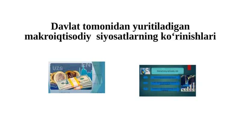 Davlat tomonidan yuritiladigan makroiqtisodiy  siyosatlarning ko‘rinishlari