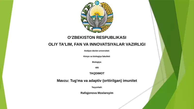 Tug'ma va adaptiv (orttirilgan) imunitet