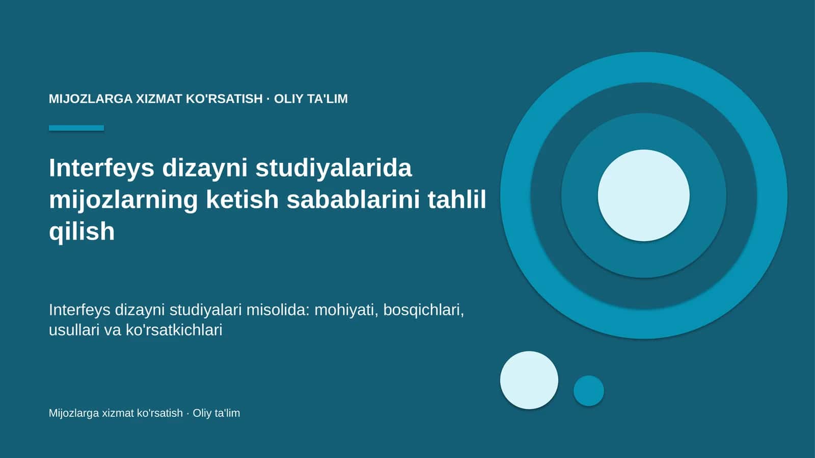 Interfeys dizayni studiyalarida mijozlarning ketish sabablarini tahlil qilish