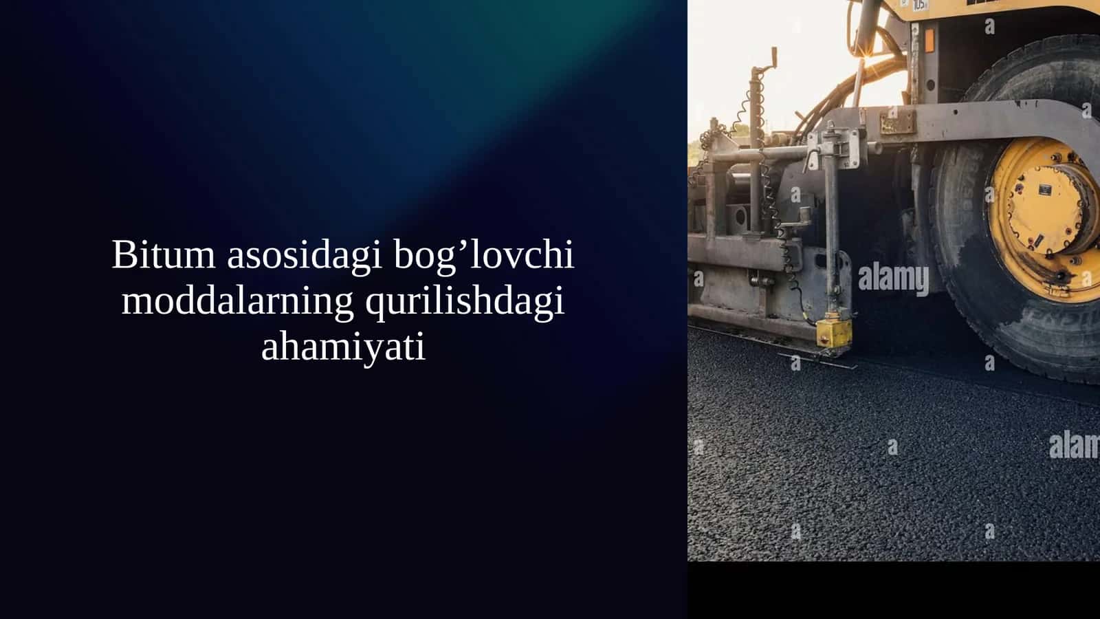 Bitum asosidagi bog’lovchi moddalarning qurilishdagi ahamiyati