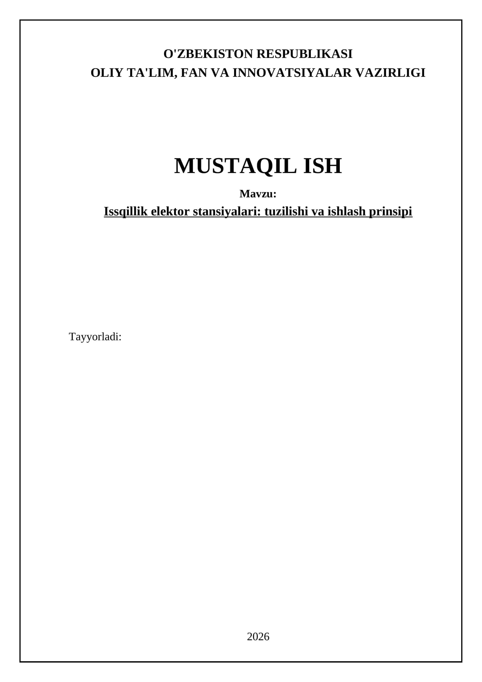 Issiqlik elektr stansiyalari (IES)