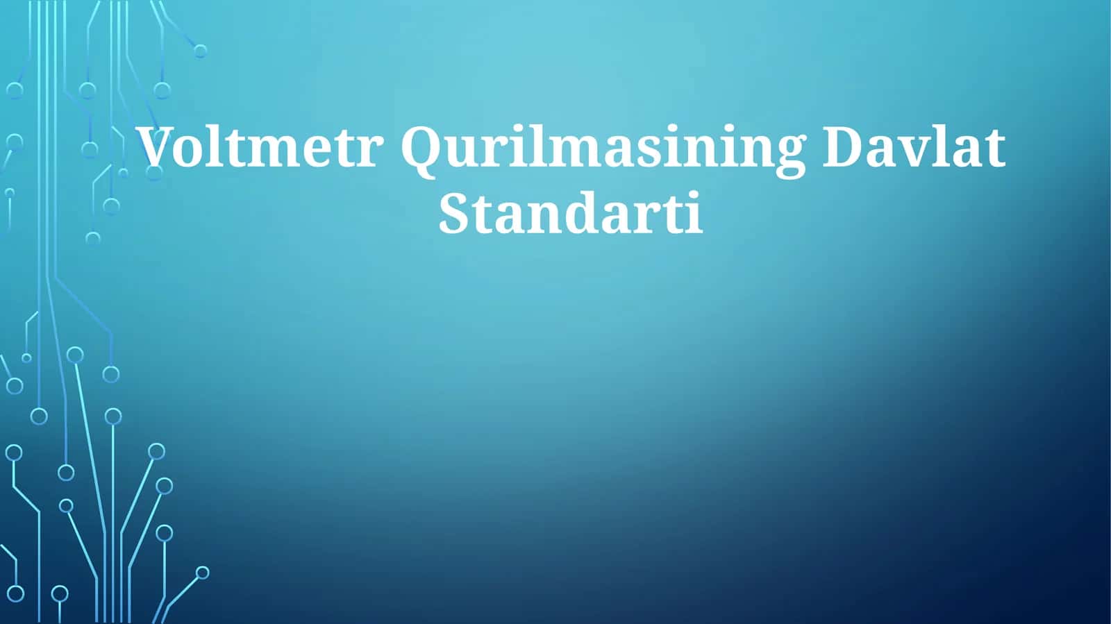 Voltmetr Qurilmasining Davlat Standarti
