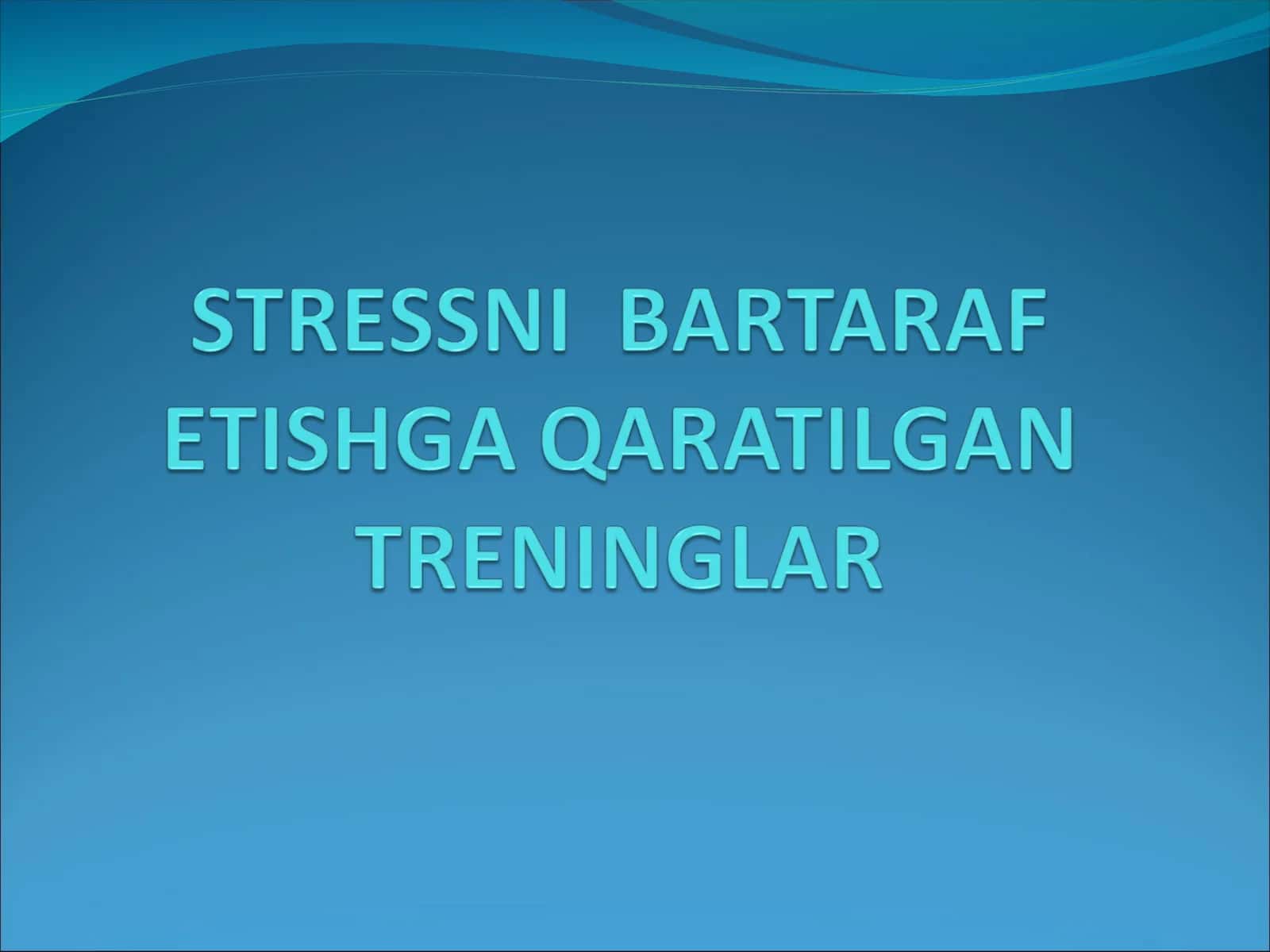 Stress holatlari va uning bosqichlari