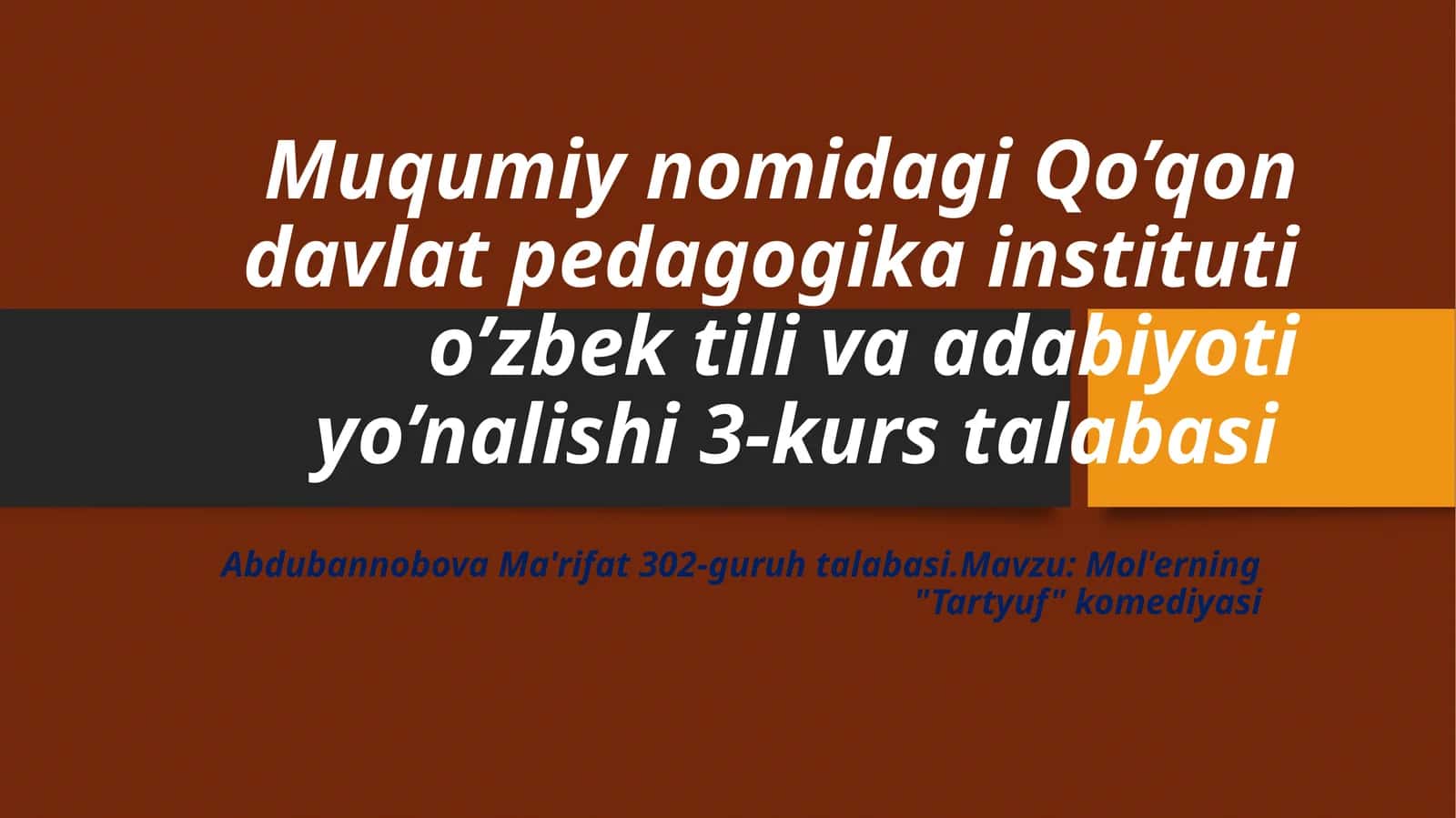Mol'erning "Tartyuf" komediyasi
