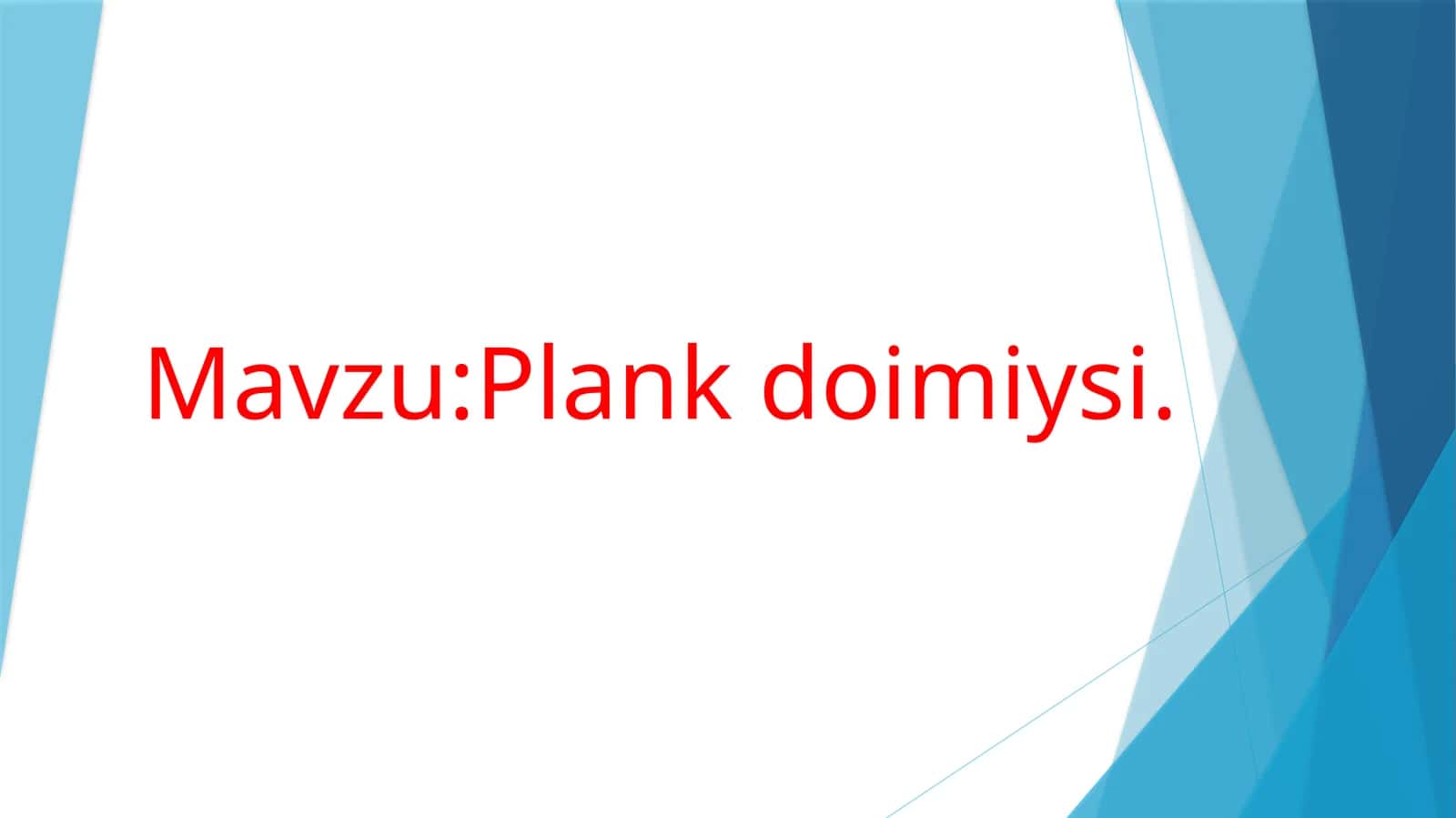 Plank doimiysi