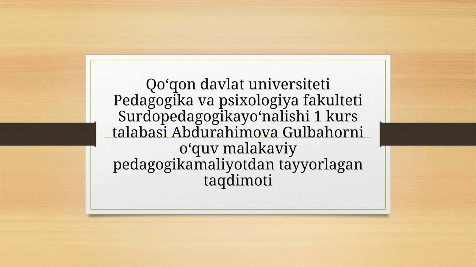 Surdopedagogika yoʻnalishi