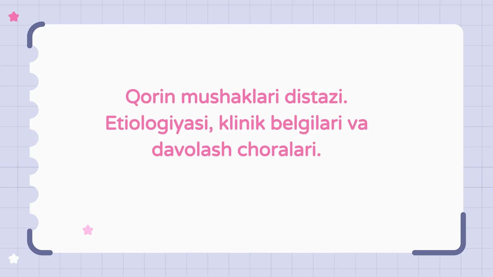 Qorin bo'shlig'i mushaklari distazi Etiologiyasi, klinik belgilari va davolash choralari