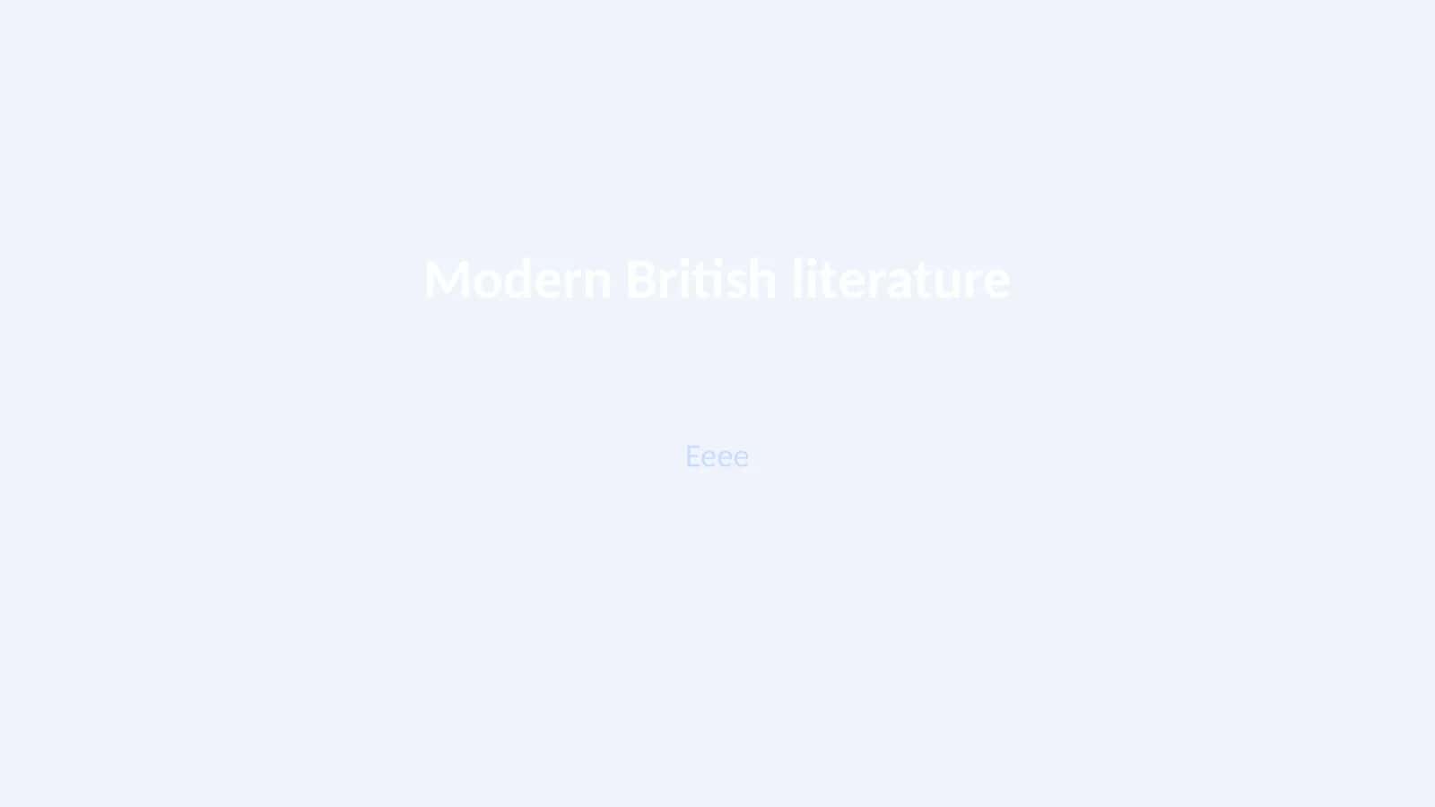 Modern British literature