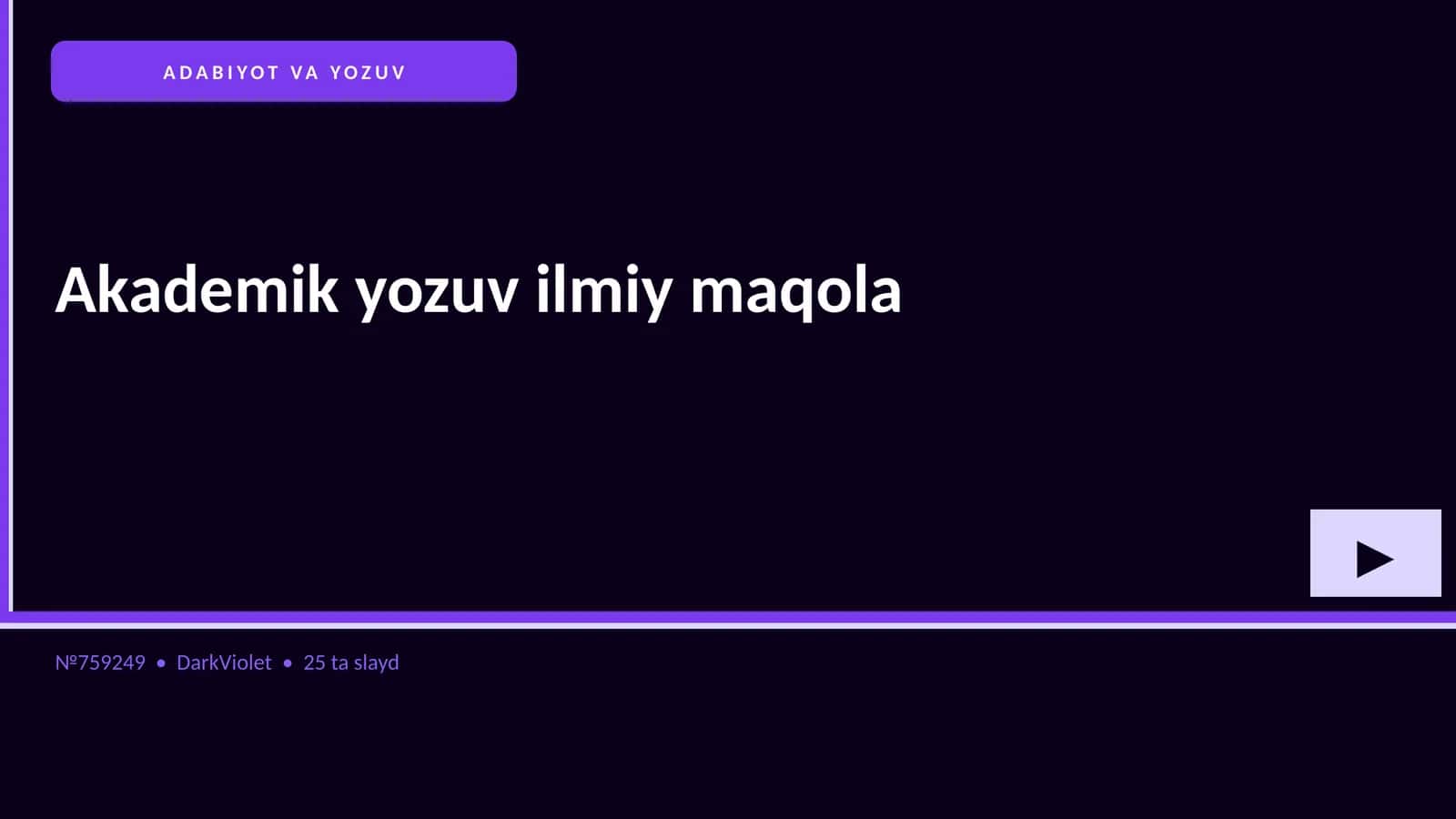 Akademik yozuv ilmiy maqola