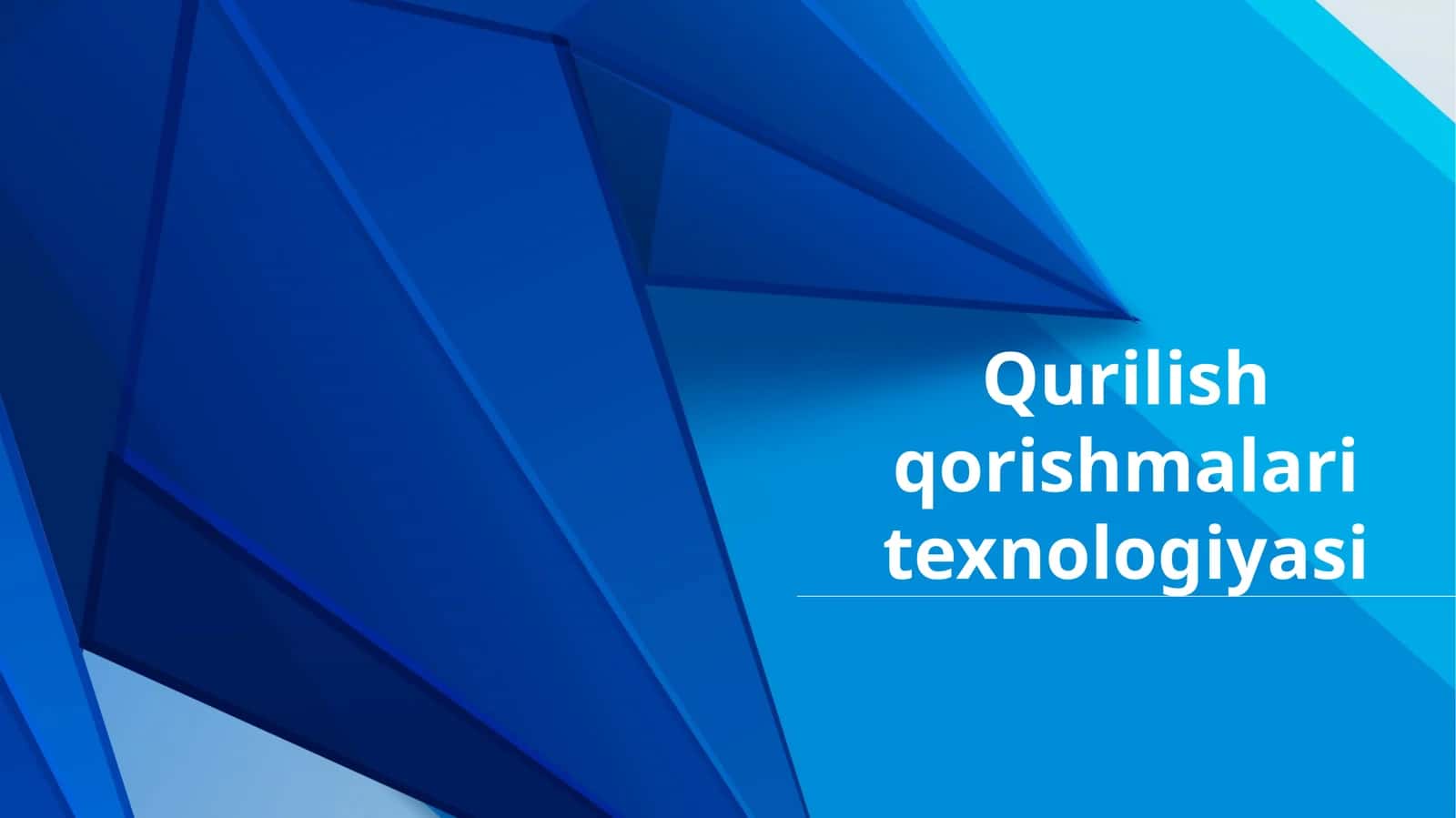 Qurilish qorishmalari texnologiyasi