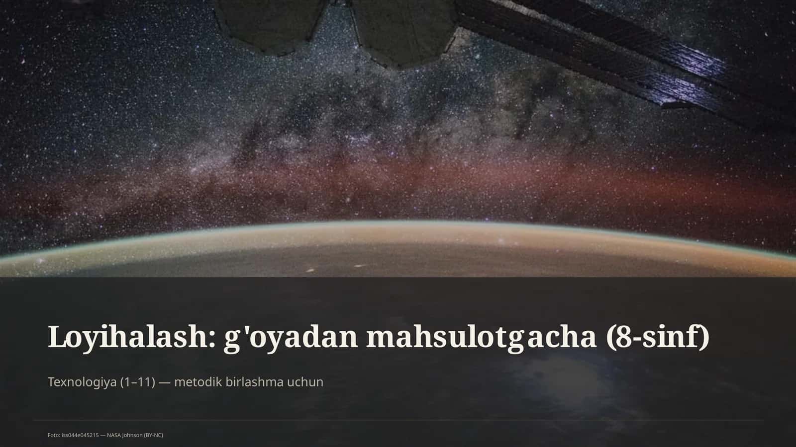 G'oyadan mahsulotgacha (8-sinf)