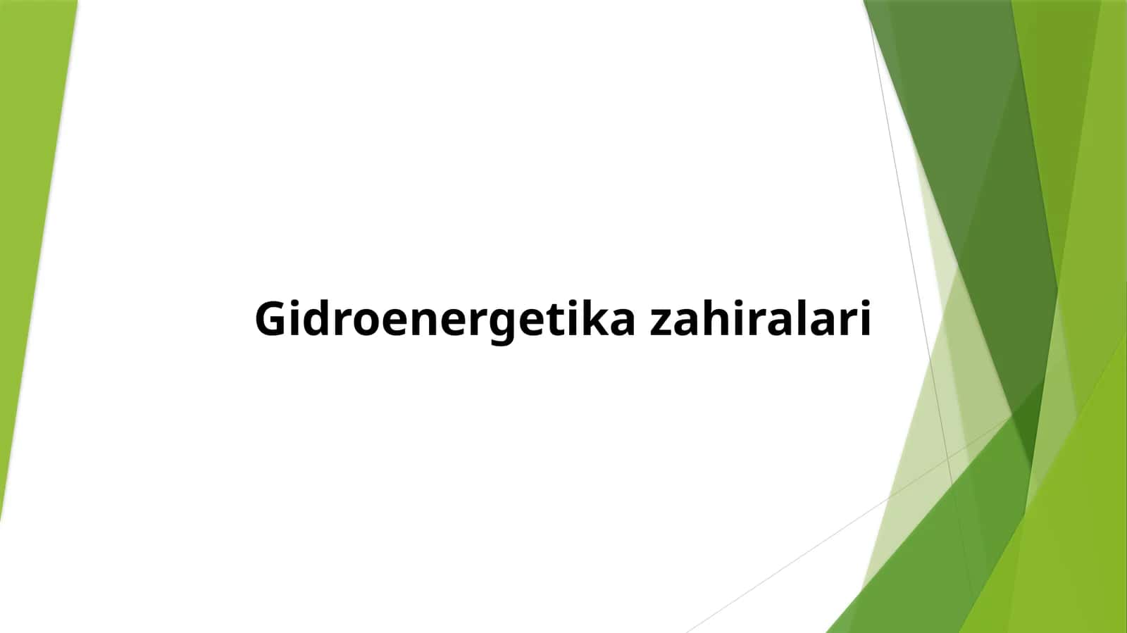 Gidroenergetika zahiralari