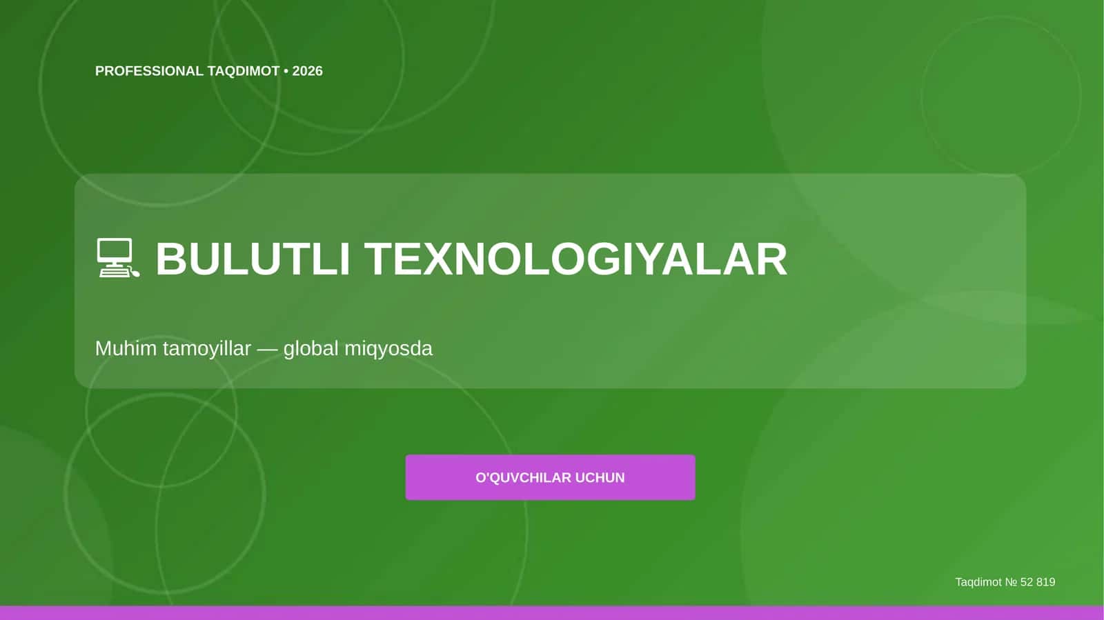 Bulutli texnologiyalar: muhim tamoyillar (global miqyosda) [o'quvchilar uchun]