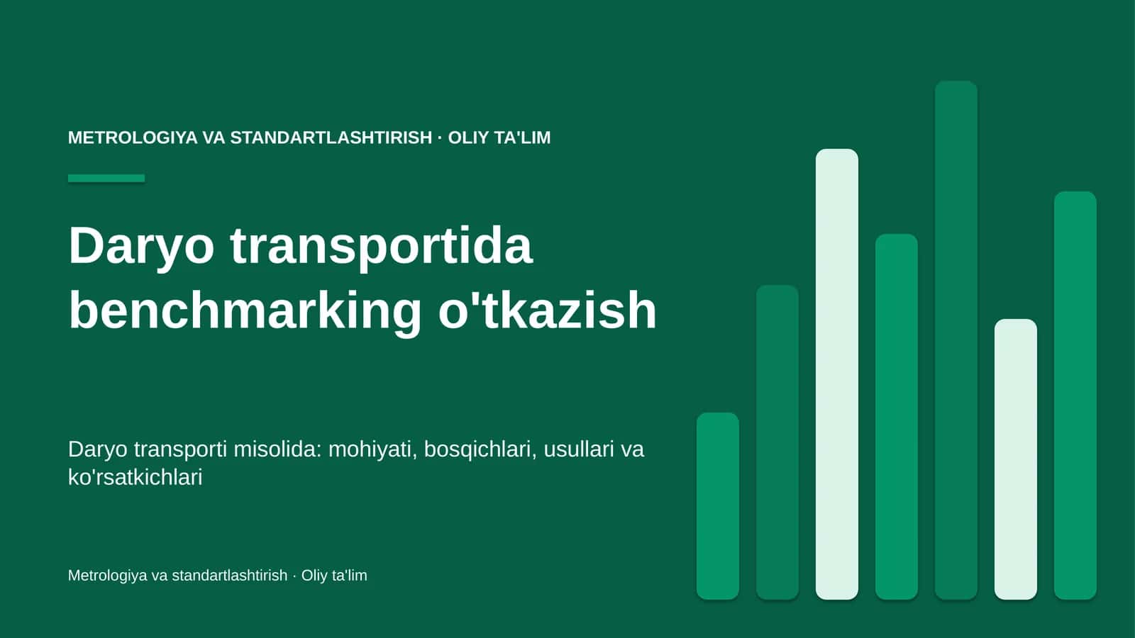 daryo transportida benchmarking o'tkazish 6634