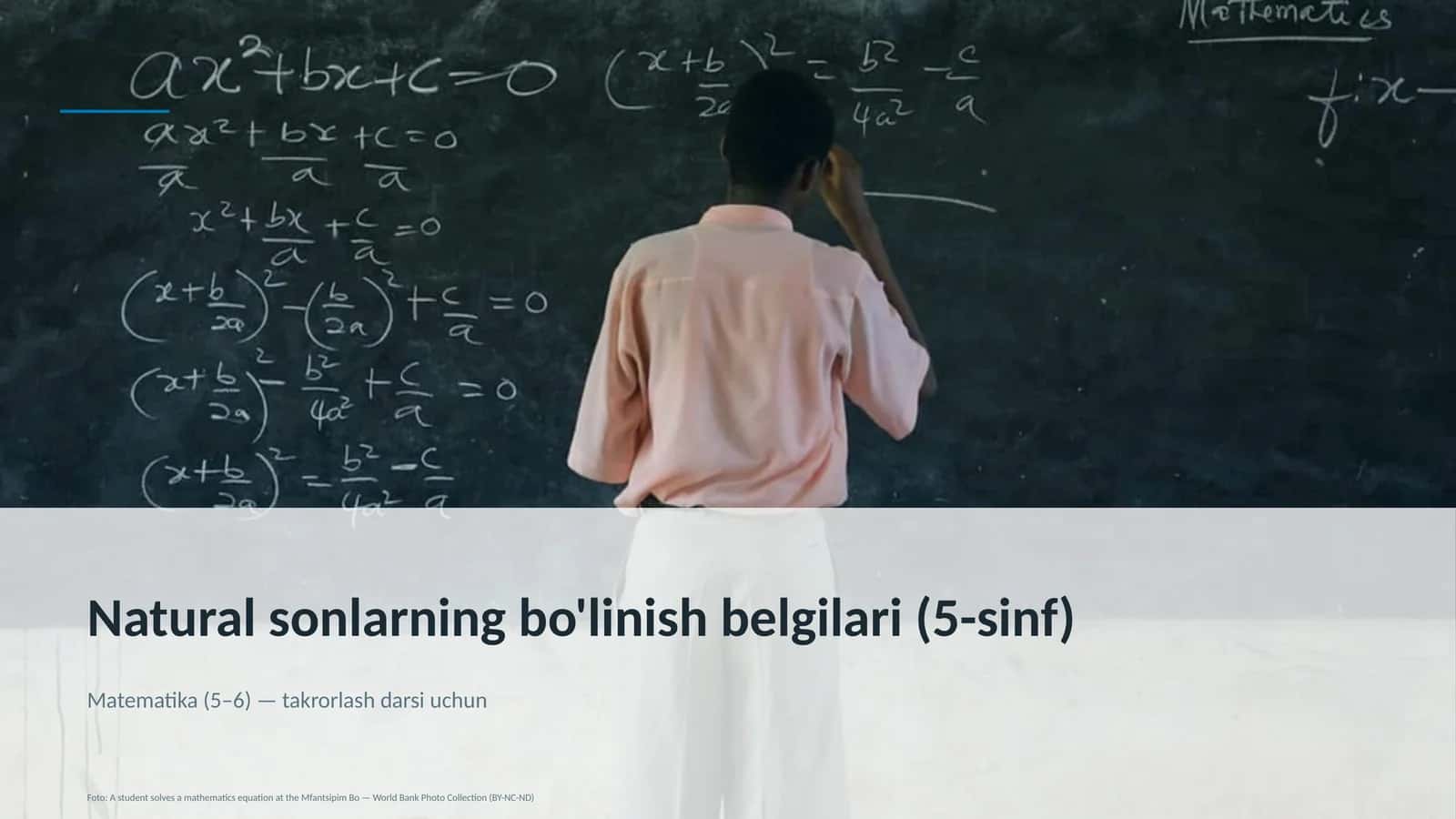 Natural sonlarning bo'linish belgilari (5-sinf)