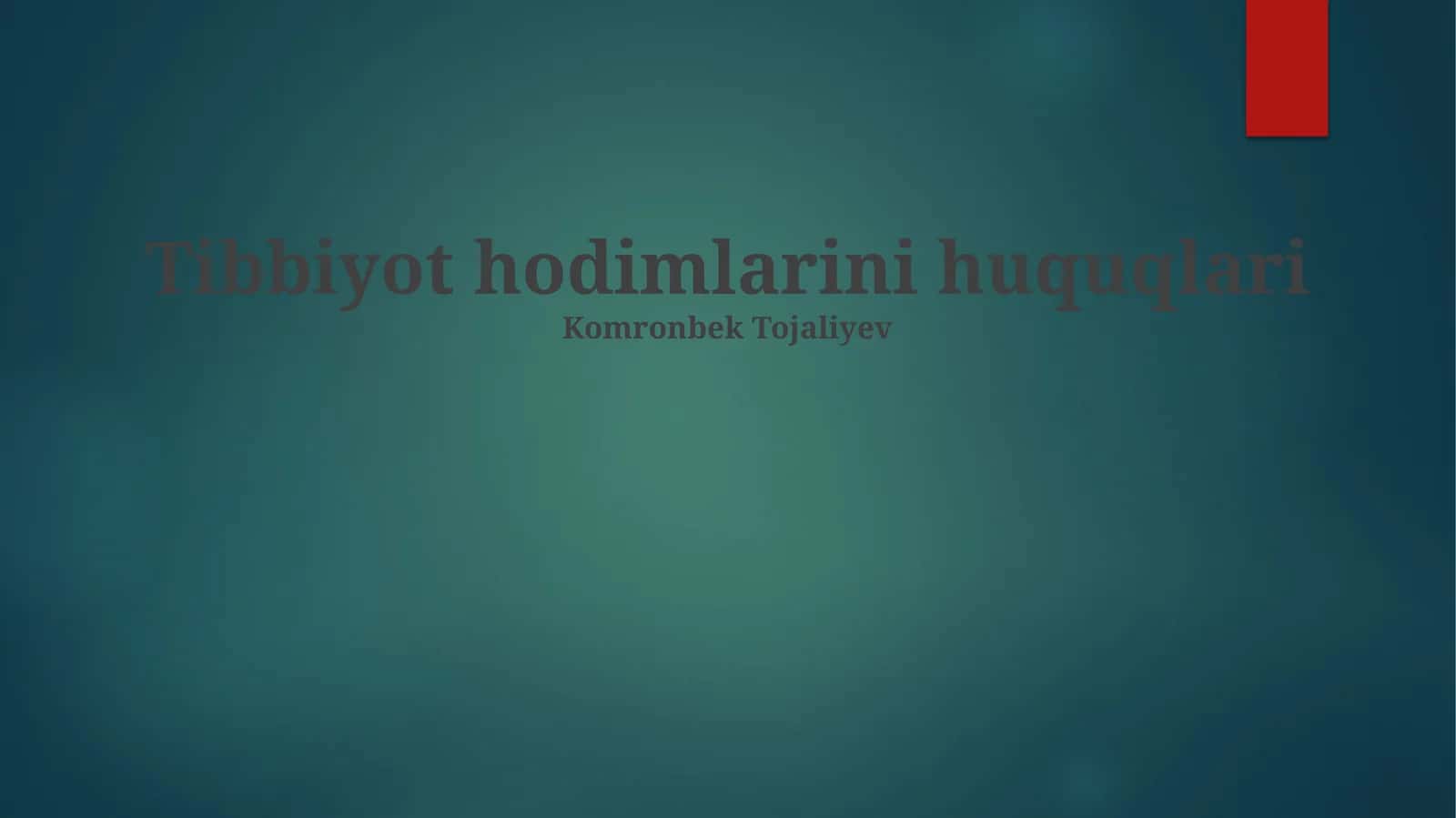 Tibbiyot hodimlarini huquqlari