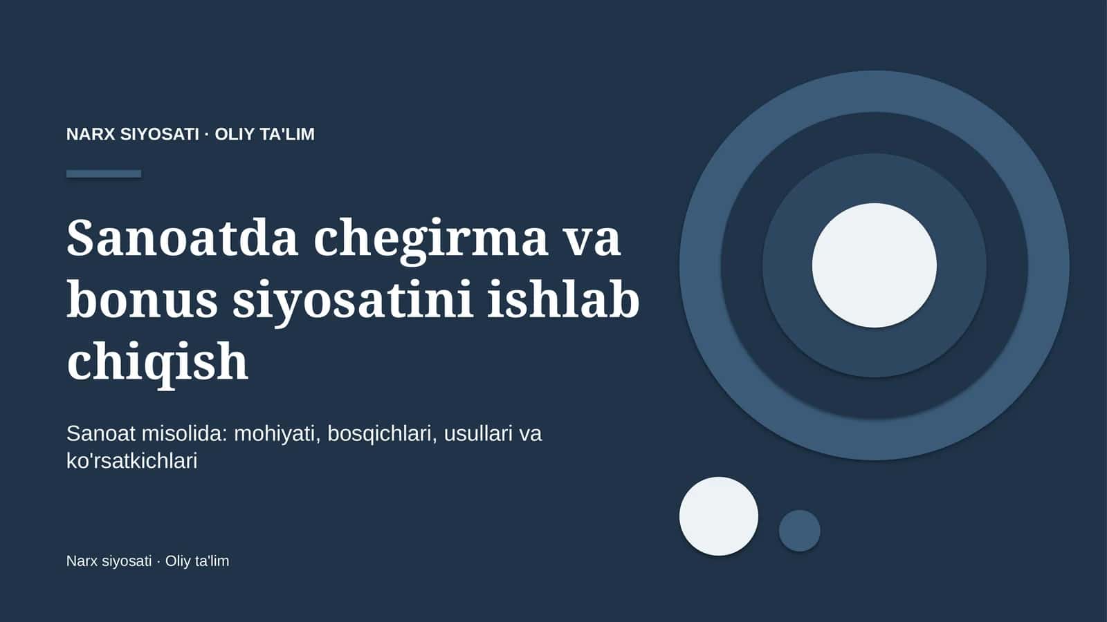 sanoatda chegirma va bonus siyosatini ishlab chiqish 5942