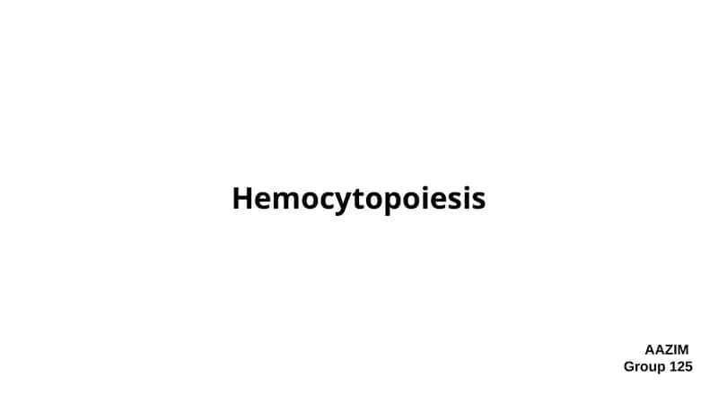 Hemocytopoiesis